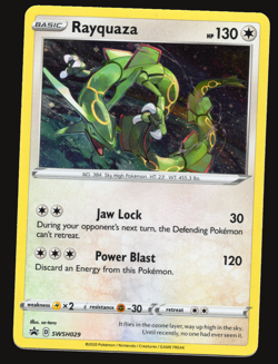 Pokemon TCG Rayquaza SWSH029 Sword Shield Holo Promo NM-VLP Card - Image 1