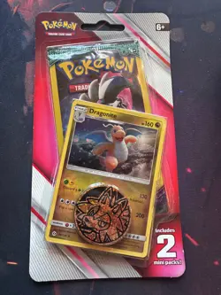 Pokemon 2x Mini Booster Packs + Dragonite Promo + Coin (Guardians Rising X2) B - Image 1