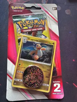Pokemon 2x Mini Booster Packs + Dragonite Promo + Coin (Guardians Rising X2) A - Image 1