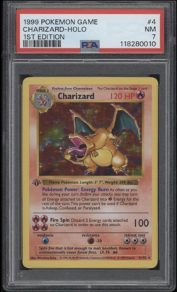 1999 POKEMON CHARIZARD 1ST EDITION 4/102 BASE SET HOLO PSA 7 NEW CERT GRAIL - Image 1