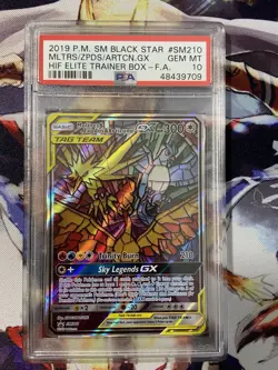 Pokemon Moltres & Zapdos & Articuno GX SM Black Star SM210 Promo Holo PSA 10 - Image 1