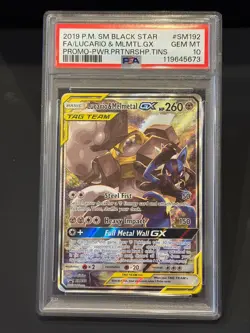 Pokemon Lucario & Melmetal GX #SM192 Sm PSA 10 GEM MINT - Image 1