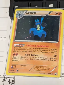 Pokemon TCG Lucario Legendary Treasures Holo 80/113 With HD Galaxy Swirl 🍥 - Image 1