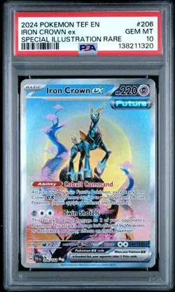 2024 Pokemon Temporal Forces Iron Crown ex FA SIR #206/162 PSA 10 - Image 1