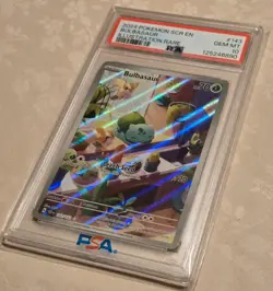 BULBASAUR PSA 10 GEM 2024 POKEMON SCR EN-STELLAR CROWN ILLUSTRATION RARE IR #143 - Image 3