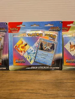 Pokemon Prismatic Evolutions Tech Sticker Collection Sealed - Complete Set of 3 - Image 3