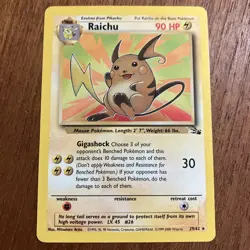 Raichu 29/62 - Fossil Set - Rare Non-Holo Pokemon Card - LP/MP Condition - Image 1