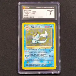 Vaporeon 12/64 1999 Pokemon Jungle Unlimited Rare Holo CGC 7 Near Mint - Image 1
