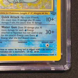 Vaporeon 12/64 1999 Pokemon Jungle Unlimited Rare Holo CGC 7 Near Mint - Image 5