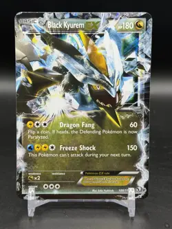 Pokemon TCG Black Kyurem EX Ultra Rare 100/113 Legendary Treasures English NM - Image 1