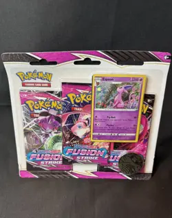 Pokemon Sword & Shield Fusion Strike 3 Pack Blister Espeon Promo Swirl 💫💫 - Image 1