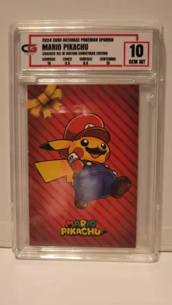 2024 Pokemon CG 10 Pristine MARIO PIKACHU Christmas TCG PONCHO - Image 1
