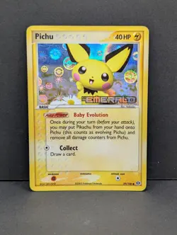 Pichu 59/106 EX Emerald Reverse Holo Rare Pokemon TCG Nintendo Pikachu MP - Image 1