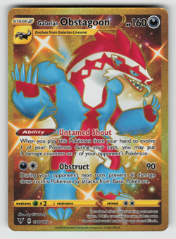 Galarian Obstagoon Pokemon Vivid Voltage 198/185 Shiny Secret Rare NM - Image 1