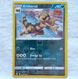 Krokorok 079/159 Crown Zenith Reverse Holo Pokemon TCG - Image 1