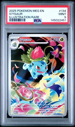 2025 Pokemon Mega Evolutions Ivysaur Illustration Rare #134 PSA 9 - Image 1