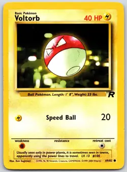 POKEMON TEAM ROCKET VOLTORB 69/82 COMMON UNLIMITED LP - Image 1