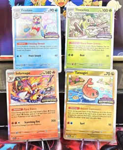 Pokemon Twilight Masquerade Stamped Pre-Release 115 116 117 118 Promo Set SVP NM - Image 1