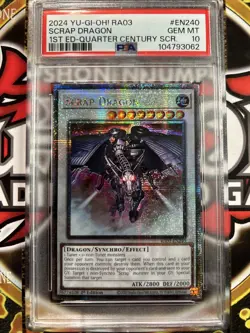 YuGiOh SCRAP DRAGON #RA03-EN240🔥PSA 10 GEM🔥1st ED-2024 QTR CENTURY SECRET RARE - Image 3