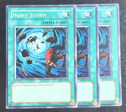 3x Heavy Storm SD5-EN023 Structure Deck: Warrior's Triumph 1st Ed LP Playset - Image 1