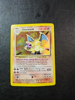 Charizard 4/102 Base Set Holo Rare 120 HP 100 Attack Stage 2 Pokemon Card - Image 1