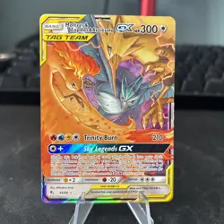 Moltres & Zapdos & Articuno GX Ultra Rare Hidden Fates 44/68 LP Pokemon Card - Image 1