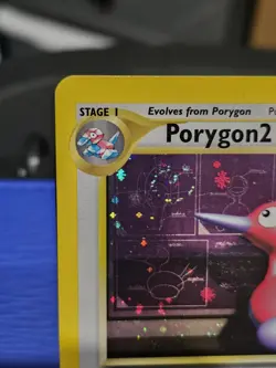 Porygon2 12/64 Neo Revelation Holo Rare English Pokemon Card Swirl Top Left NM/M - Image 2