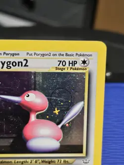 Porygon2 12/64 Neo Revelation Holo Rare English Pokemon Card Swirl Top Left NM/M - Image 3
