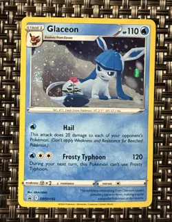 Glaceon SWSH192 Pokemon Black Star Snowy Rose Promo Swirl Cosmos Holo Card 🌀New - Image 1