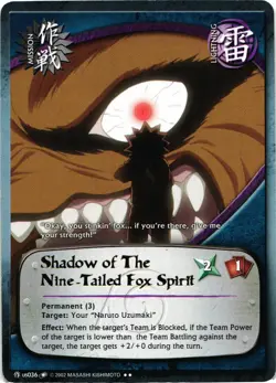 Naruto CCG Shadow of the Nine-Tailed Fox Spirit Card US036 2002 - Image 1