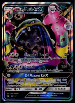 Pokemon Card Alolan Muk GX 84/147 Sm-Burning Shadows Holo NM - Image 1