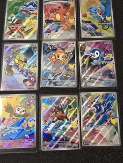 Pokemon First Partner Illustration 30th Collection Complete Promo Set 9 Cards NM - Image 1