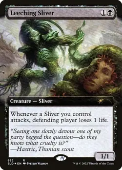 Leeching Sliver - Foil Extended Art Secret Lair NM MTG - Image 1