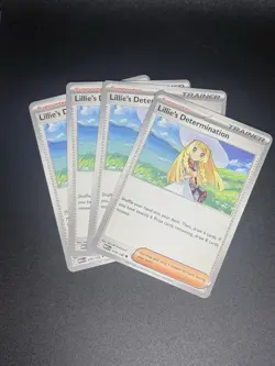 x4 Lillie's Determination 119/132 Mega Evolution Pokemon Card TCG PLAYSET - Image 1