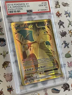 DRAGONITE EX 2016 POKEMON XY EVOLUTIONS FULL ART RARE 106/108 PSA 10 GEM MINT - Image 3