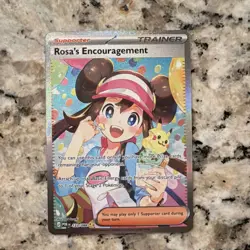 Pokemon Rosa's Encouragement Trainer-Supporter Full Art Holo Ultra Rare POR - Image 1