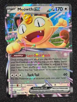 Pokemon TCG Perfect Order Meowth EX 062/088 Double Rare Holo NM Near Mint - Image 1