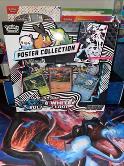 Pokemon TCG SV10.5 Black Bolt & White Flare Unova Poster Collection Box Sealed - Image 1