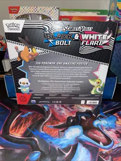Pokemon TCG SV10.5 Black Bolt & White Flare Unova Poster Collection Box Sealed - Image 2