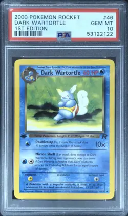 2000 POKEMON ROCKET 1ST EDITION #46 DARK WARTORTLE PSA 10 - Image 1