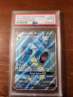 2017 Pokemon Crimson Invasion Gyarados GX (Full Art) 101/111 PSA 8 - Image 1
