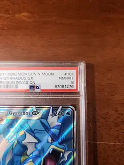 2017 Pokemon Crimson Invasion Gyarados GX (Full Art) 101/111 PSA 8 - Image 2