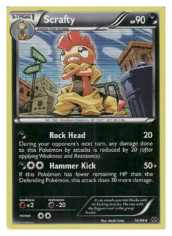 Scrafty 74/99 Holo Rare Next Destinies Pokemon Lightly Played - Image 1