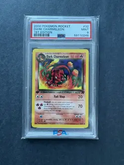 2000 POKEMON ROCKET 1ST ED #32 DARK CHARMELEON PSA 9 - Image 1