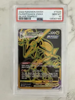 Pokemon Rayquaza VMAX TG29 Secret Rare Holo Silver Tempest PSA 10 - Image 1