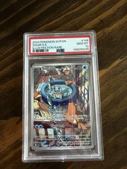2024 Pokemon Stellar Crown Squirtle Illustration Rare #148/142 PSA 10 Gem Mint - Image 1