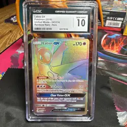 Latios GX 243/236 Rainbow Rare - CGC Gem Mint 10 - Unified Minds- Pokemon TCG - Image 1