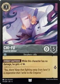 177/204 CHI-FU IMPERIAL ADVISOR URSULAS RETURN UNCOMMON DISNEY LORCANA CARD - Image 1