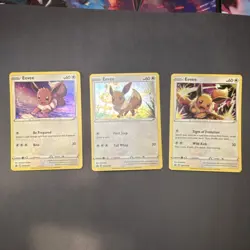 Pokemon Sword & Shield Eevee Holo Card Lot - 3 Cards SWSH087 SWSH090 SWSH102 - Image 1