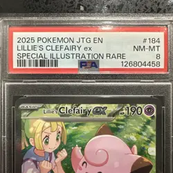 Pokemon TCG Journey Together Lillie's Clefairy EX Card 184/159 PSA 8 - Image 2